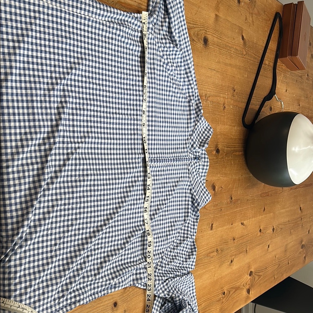 Blue and White Gingham Quarter Zip size xxl